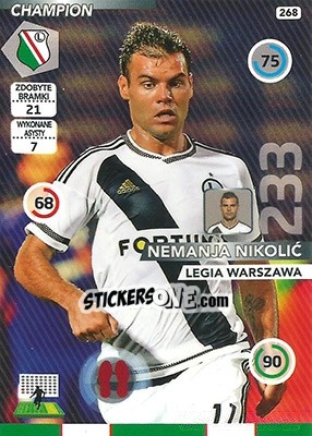 Sticker Nemanja Nikolic - Ekstraklasa 2015-2016. Adrenalyn XL n. 268 - Panini