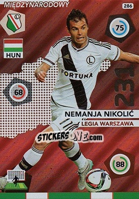 Sticker Nemanja Nikolic - Ekstraklasa 2015-2016. Adrenalyn XL n. 286 - Panini