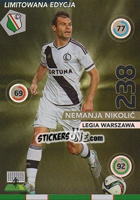 Sticker Nemanja Nikolic - Ekstraklasa 2015-2016. Adrenalyn XL n. LE-NN - Panini
