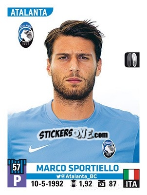 Sticker Marco Sportiello - Calciatori 2015-2016 n. 10 - Panini