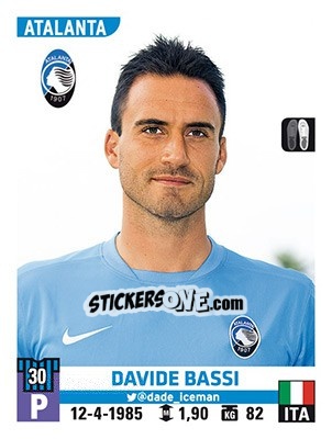 Sticker Davide Bassi - Calciatori 2015-2016 n. 11 - Panini