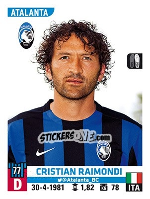 Sticker Cristian Raimondi - Calciatori 2015-2016 n. 19 - Panini