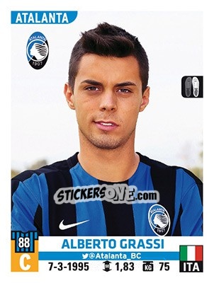 Sticker Alberto Grassi - Calciatori 2015-2016 n. 21 - Panini