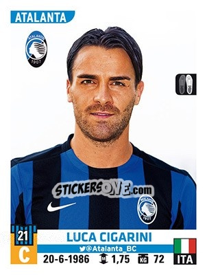 Cromo Luca Cigarini - Calciatori 2015-2016 - Panini