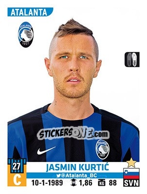 Sticker Jasmin Kurtic - Calciatori 2015-2016 n. 24 - Panini
