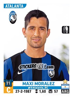Sticker Maxi Moralez - Calciatori 2015-2016 n. 27 - Panini