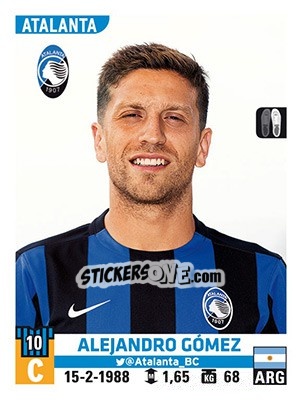Sticker Alejandro Gómez - Calciatori 2015-2016 n. 28 - Panini