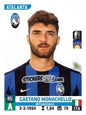 Cromo Gaetano Monachello - Calciatori 2015-2016 - Panini