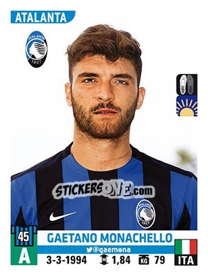 Sticker Gaetano Monachello - Calciatori 2015-2016 n. 29 - Panini