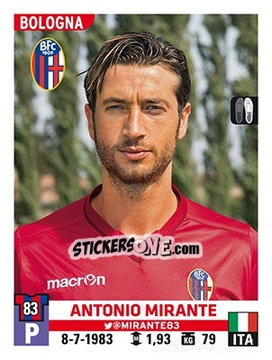 Figurina Antonio Mirante - Calciatori 2015-2016 - Panini