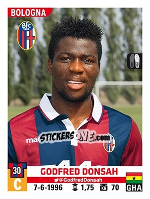 Cromo Godfred Donsah - Calciatori 2015-2016 - Panini