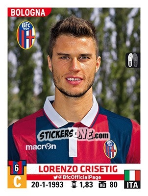 Cromo Lorenzo Crisetig - Calciatori 2015-2016 - Panini