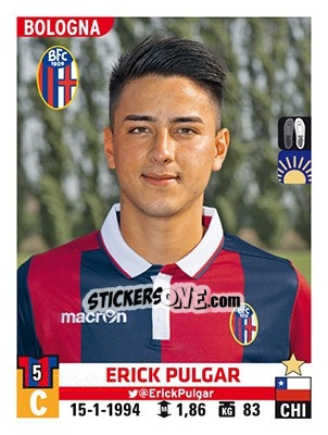 Sticker Erick Pulgar - Calciatori 2015-2016 n. 51 - Panini