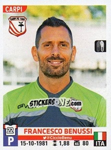 Sticker Francesco Benussi - Calciatori 2015-2016 - Panini
