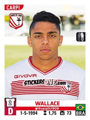 Figurina Wallace - Calciatori 2015-2016 - Panini