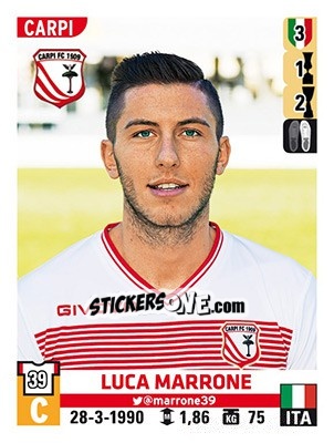 Sticker Luca Marrone - Calciatori 2015-2016 n. 78 - Panini
