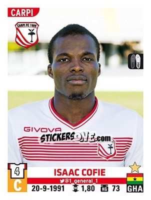 Sticker Isaac Cofie - Calciatori 2015-2016 - Panini