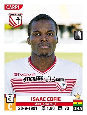Sticker Isaac Cofie - Calciatori 2015-2016 n. 79 - Panini