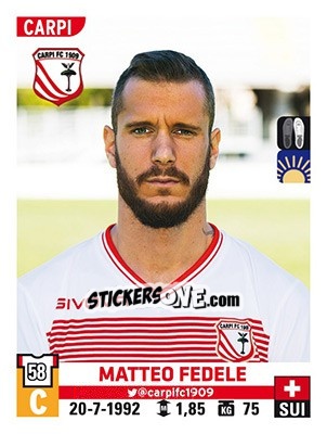 Sticker Matteo Fedele - Calciatori 2015-2016 - Panini