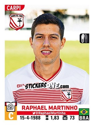 Sticker Raphael Martinho - Calciatori 2015-2016 n. 83 - Panini