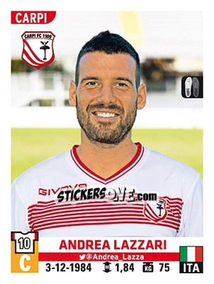 Figurina Andrea Lazzari - Calciatori 2015-2016 - Panini