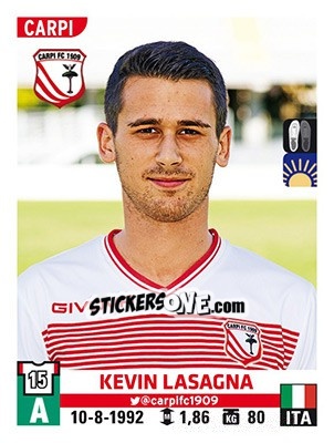 Figurina Kevin Lasagna - Calciatori 2015-2016 - Panini