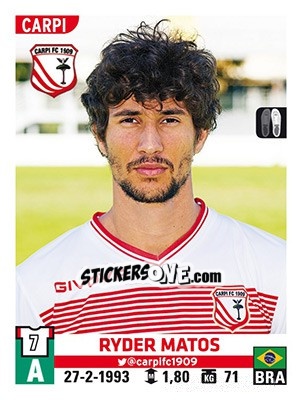 Cromo Ryder Matos - Calciatori 2015-2016 - Panini