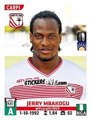 Sticker Jerry Mbakogu - Calciatori 2015-2016 - Panini