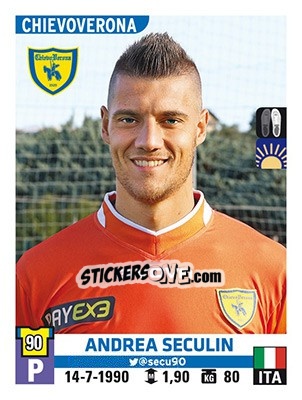 Sticker Andrea Seculin - Calciatori 2015-2016 n. 98 - Panini
