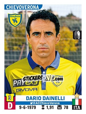 Sticker Dario Dainelli - Calciatori 2015-2016 n. 100 - Panini