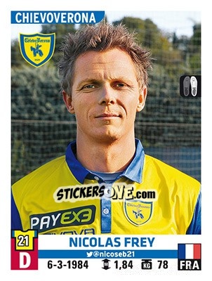 Sticker Nicolas Frey - Calciatori 2015-2016 n. 102 - Panini