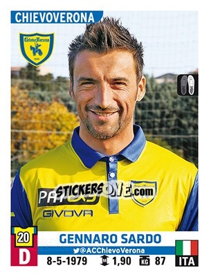 Cromo Gennaro Sardo - Calciatori 2015-2016 - Panini