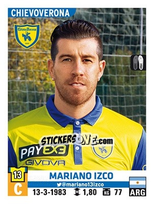 Cromo Mariano Izco - Calciatori 2015-2016 - Panini