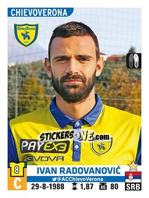 Sticker Ivan Radovanovic - Calciatori 2015-2016 n. 107 - Panini