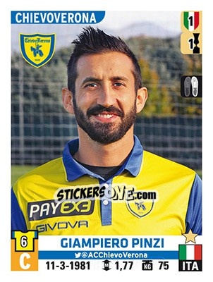 Sticker Giampiero Pinzi - Calciatori 2015-2016 - Panini
