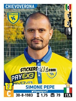 Sticker Simone Pepe - Calciatori 2015-2016 n. 112 - Panini