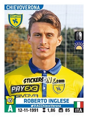 Sticker Roberto Inglese - Calciatori 2015-2016 n. 114 - Panini