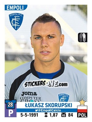 Sticker Lukasz Skorupski - Calciatori 2015-2016 n. 126 - Panini