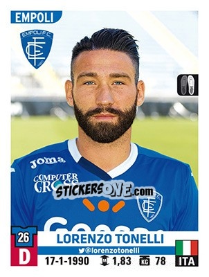 Sticker Lorenzo Tonelli - Calciatori 2015-2016 n. 128 - Panini