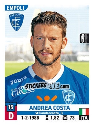 Sticker Andrea Costa - Calciatori 2015-2016 n. 130 - Panini