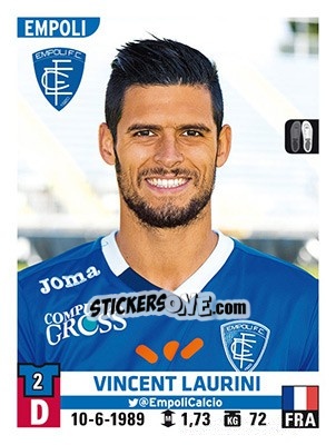 Figurina Vincent Laurini - Calciatori 2015-2016 - Panini