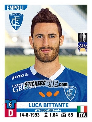 Cromo Luca Bittante - Calciatori 2015-2016 n. 134 - Panini