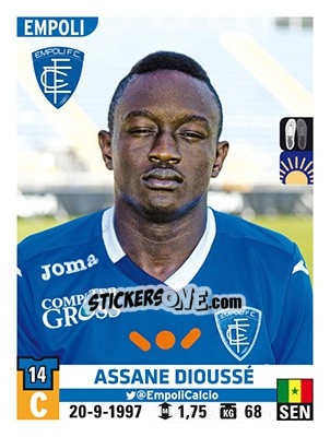 Cromo Assane Dioussé - Calciatori 2015-2016 - Panini