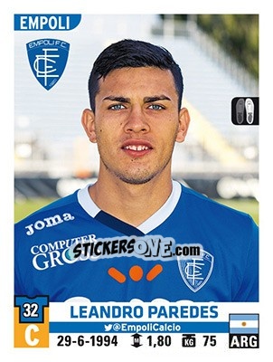 Sticker Leandro Paredes - Calciatori 2015-2016 n. 140 - Panini