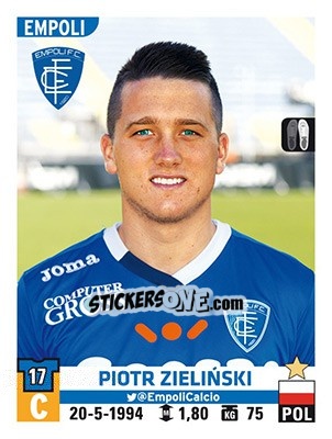 Sticker Piotr Zieliński - Calciatori 2015-2016 n. 141 - Panini
