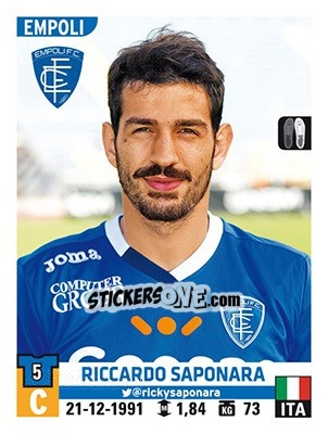Sticker Riccardo Saponara - Calciatori 2015-2016 n. 142 - Panini