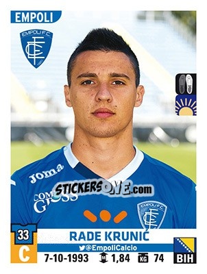Sticker Rade Krunic - Calciatori 2015-2016 n. 143 - Panini