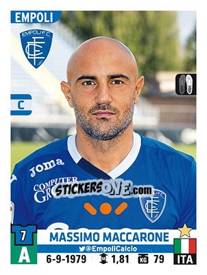 Cromo Massimo Maccarone - Calciatori 2015-2016 - Panini