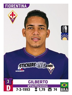 Figurina Gilberto - Calciatori 2015-2016 - Panini