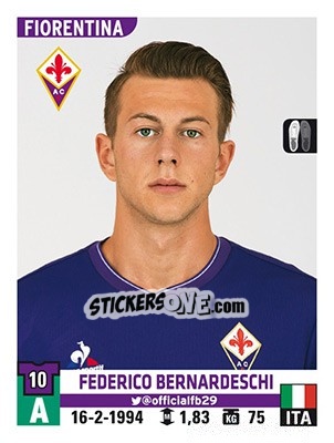 Figurina Federico Bernardeschi - Calciatori 2015-2016 - Panini